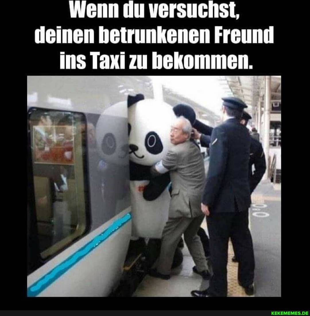 Wenn du versuchst, deinen betrunkenen Freund ins Taxi zu bekommen.