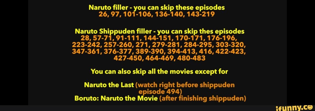 what naruto episodes can i skip