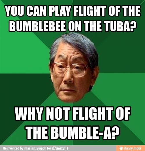 YOU CAN PLAY FLIGHT OF THE
BUMBLEBEE ON THE TUBA?
WHY NOT FLIGHT OF
THE BUMBLE-AS