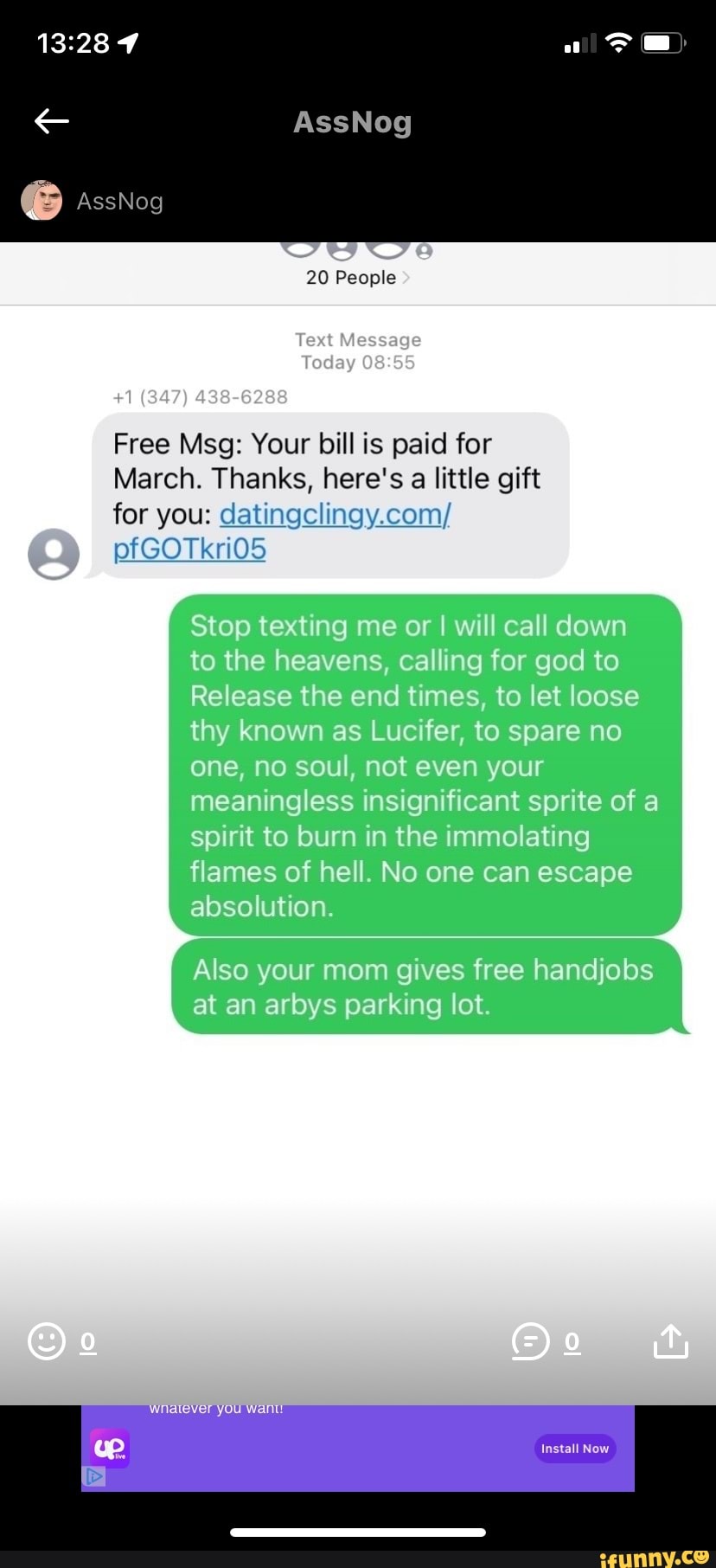 7 Assnog Assnog 20 People Text Message Today #1 (847) 488-6288 Free Msg: Your  Bill