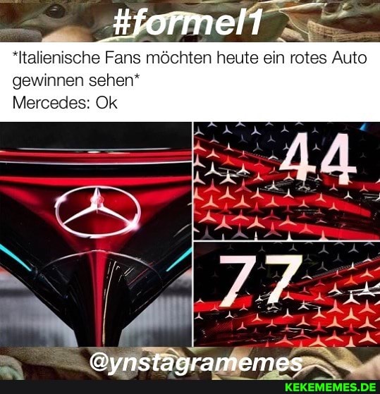 *Italienische Fans möchten heute ein rotes Auto gewinnen sehen*
Mercedes: Ok