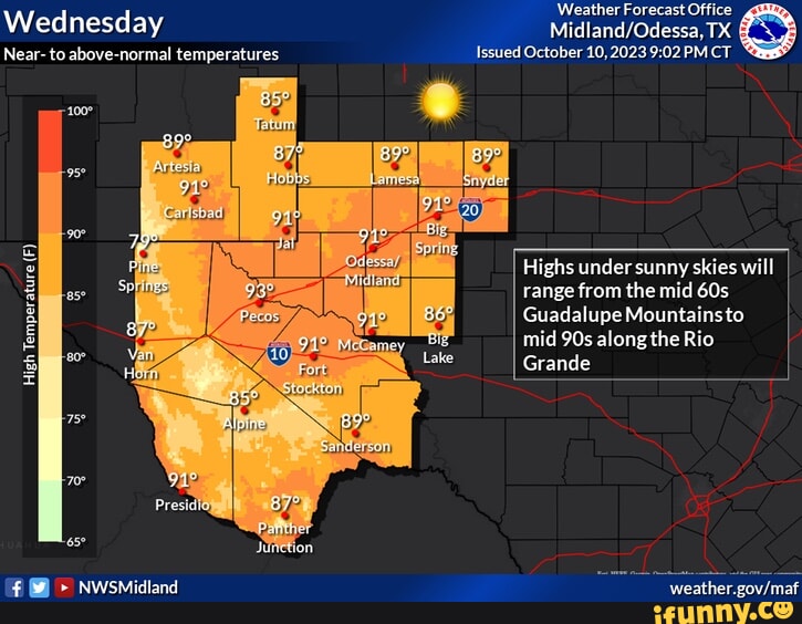 Weather Forecast Office Wednesday TX Near to abovenormal temperatures