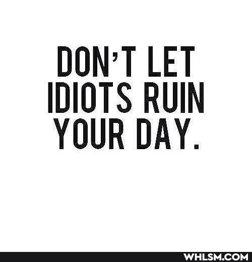 DON'T LET IDIOTS RUIN YOUR DAY.