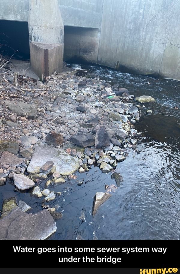 Water goes into some sewer system way under the bridge - Water goes into some sewer system way under the bridge