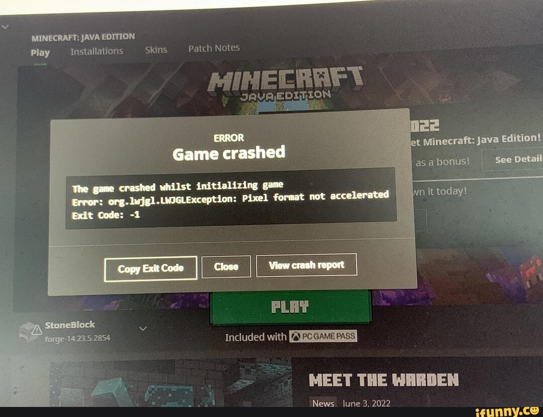 MINECRAFT: JAVA EDITION Play Installations Skins Patch Notes ERROR Game ...