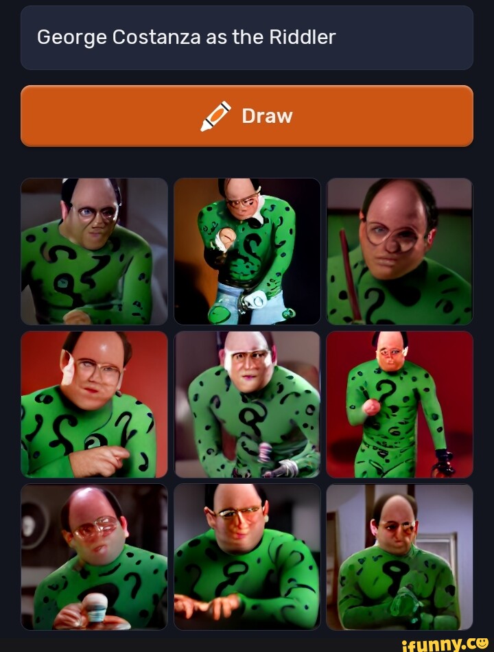 George Costanza as the Riddler I Draw I - iFunny