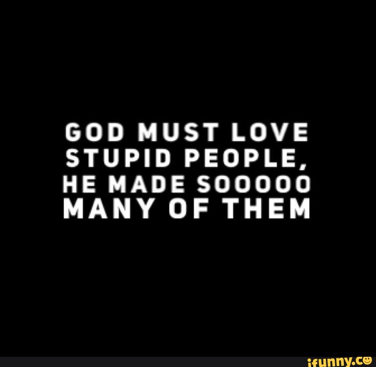 GOD MUST LOVE STUPID PEOPLE, HE MADE sooooo MANY OF THEM - seo.title