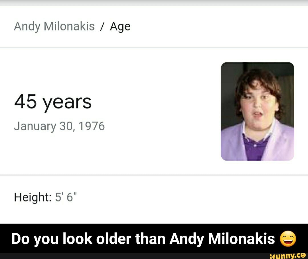 Andy Milonakis / Age AS years January 30, 1976 Height: 5' 6\, image size:1080x910