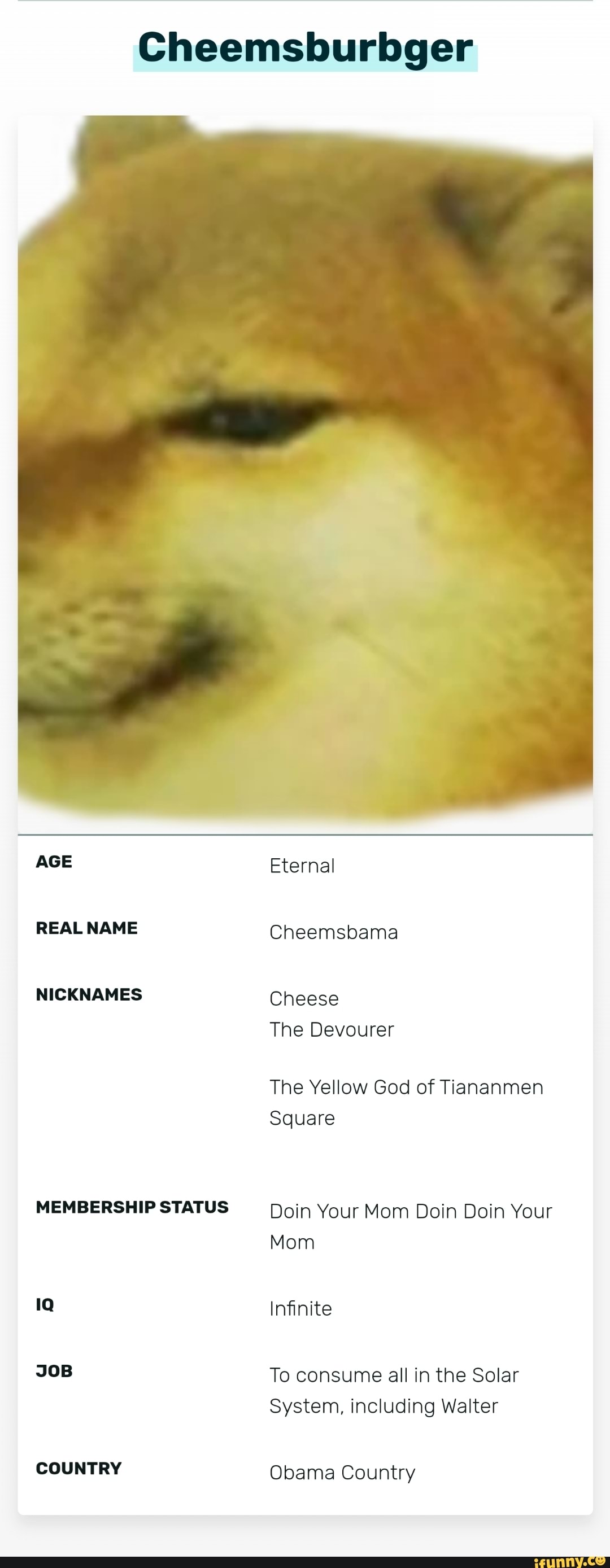 Cheemsburbger
The Devourer
Square
pS Doin Your Mom Doin Doin Your