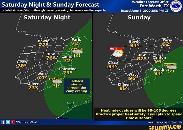 Weather Forecast Office Saturday Night Sunday Forecast Fort Worth, TX ...