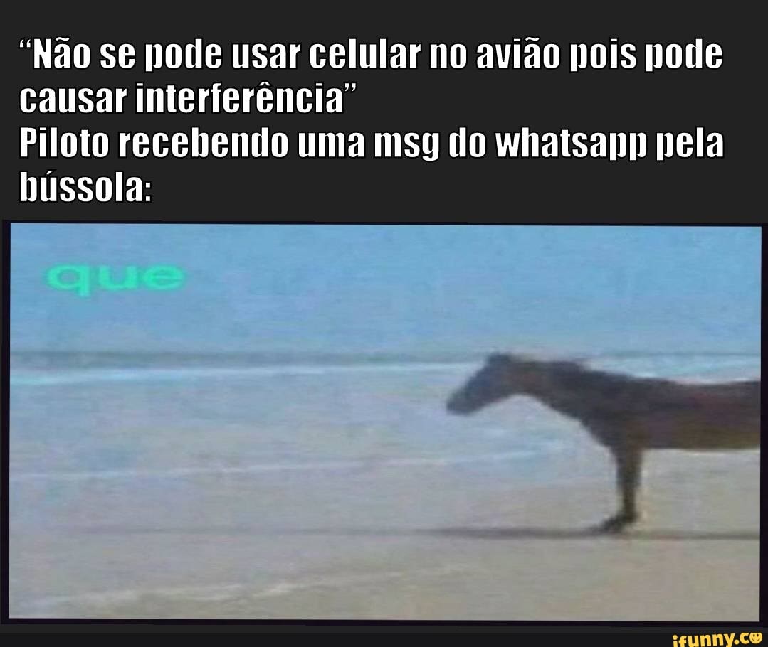 "Não se pode usar celular no avião pois pode causar interferência"
Piloto recebendo uma msg do whatsapp pela bússola: