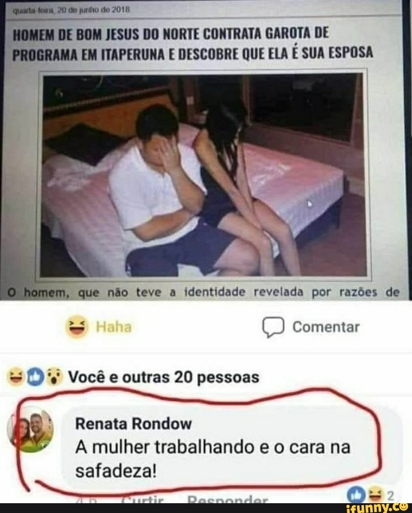 junho do 2018
BOM JESUS DO NORTE CONTRATA GAROTA DE EM ITAPERUNA E DESCOBRE QUE ELA SUA ESPOSA
homem, que não teve a identidade revelada por razões de
Comentar
&s Você e outras 20 pessoas
Renata Rondow
A mulher trabalhando e o cara na safadeza!
2< 5
Os:
