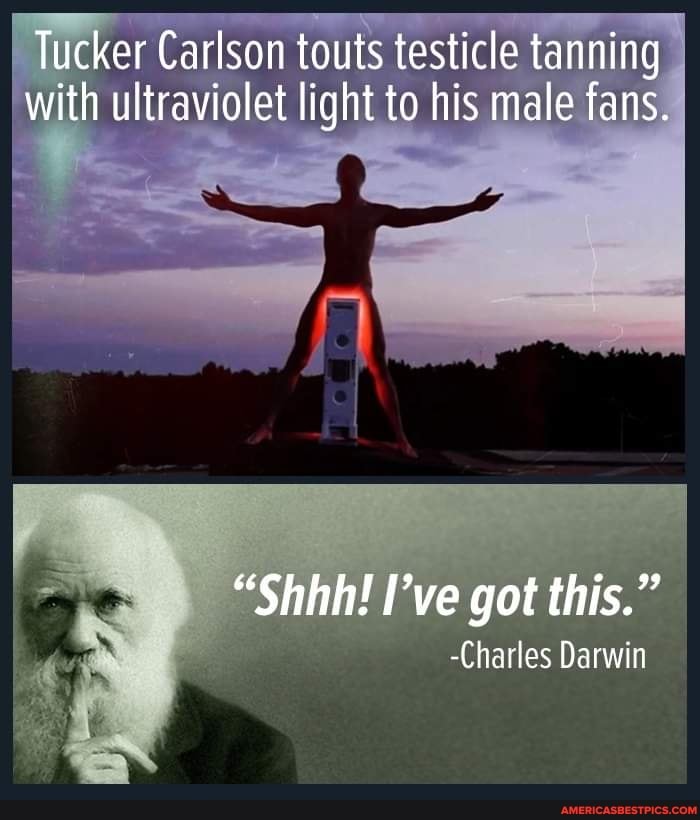 Tucker Carlson touts testicle tanning with ultraviolet light to his male fans "Shhh! I've got