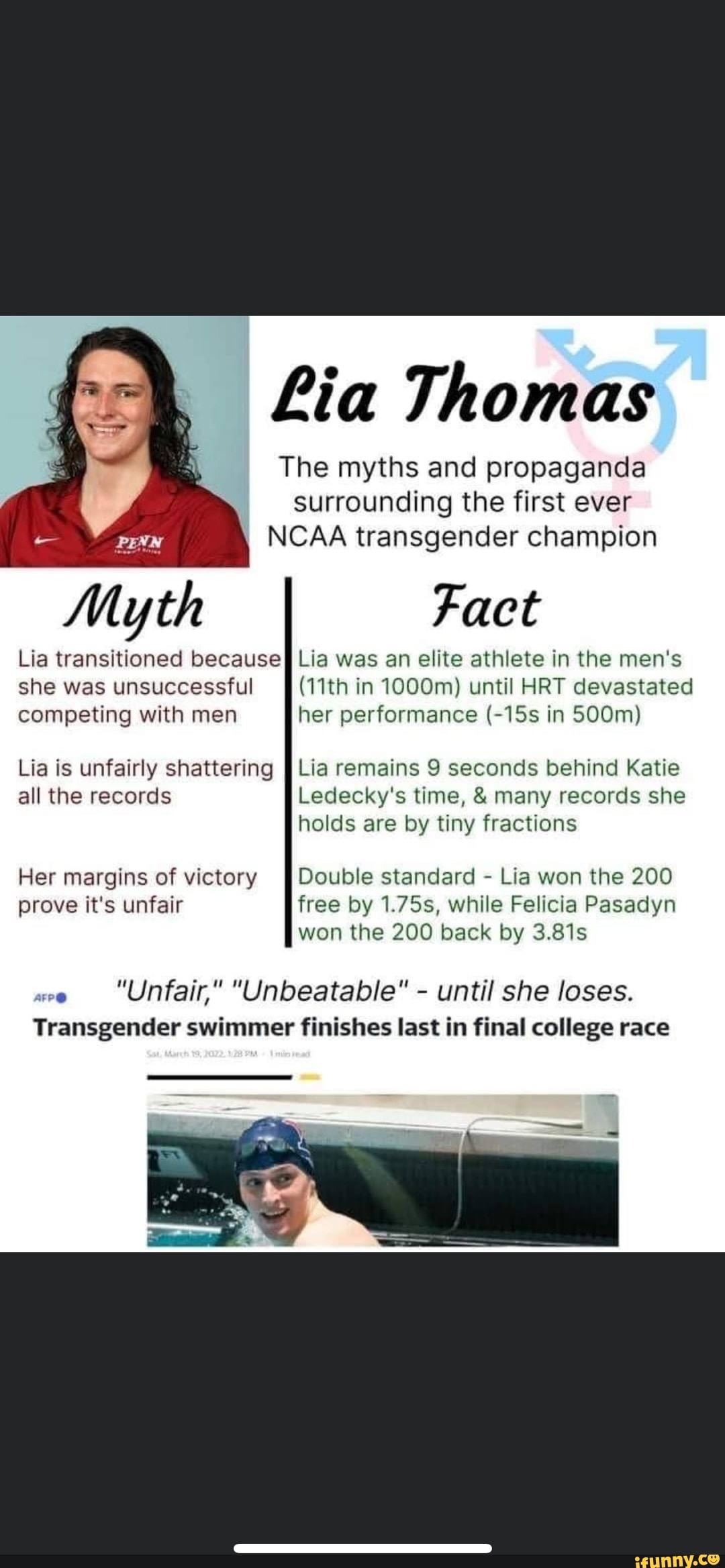 Lia Thomas The myths and propaganda surrounding the first ever NCAA