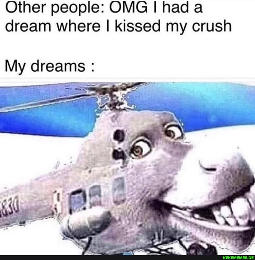 Other people: OMG I had a dream where I kissed my crush
My dreams :