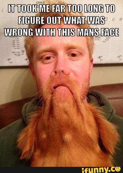 IT TOOK ME FAR TOO LONG TO FIGURE OUT WHAT WES,
WRONG WITH THIS MANS FACE
\le