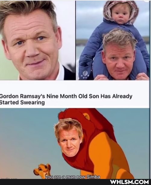 Sordon Ramsay's Nine Month Old Son Has Already
Started Swearing