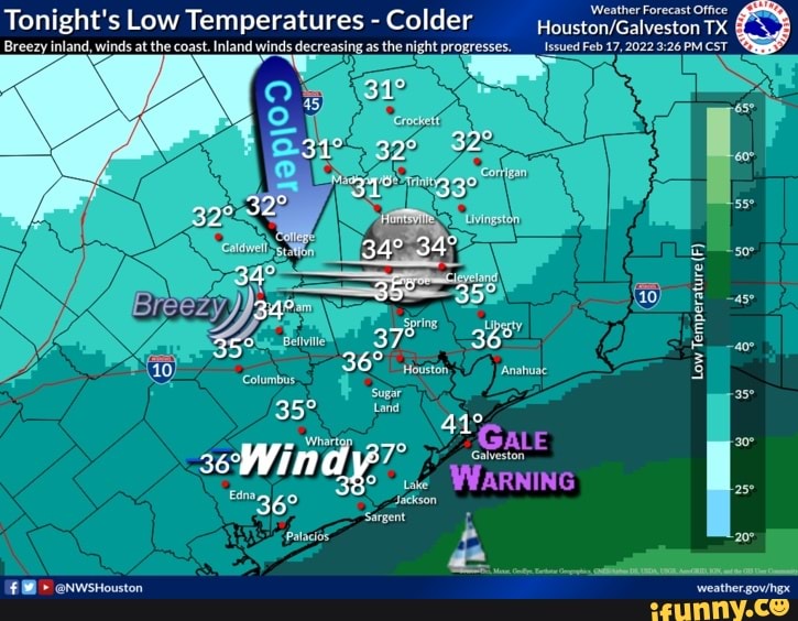 Weather Forecast Office Tonight's Low Temperatures Colder TX Breezy