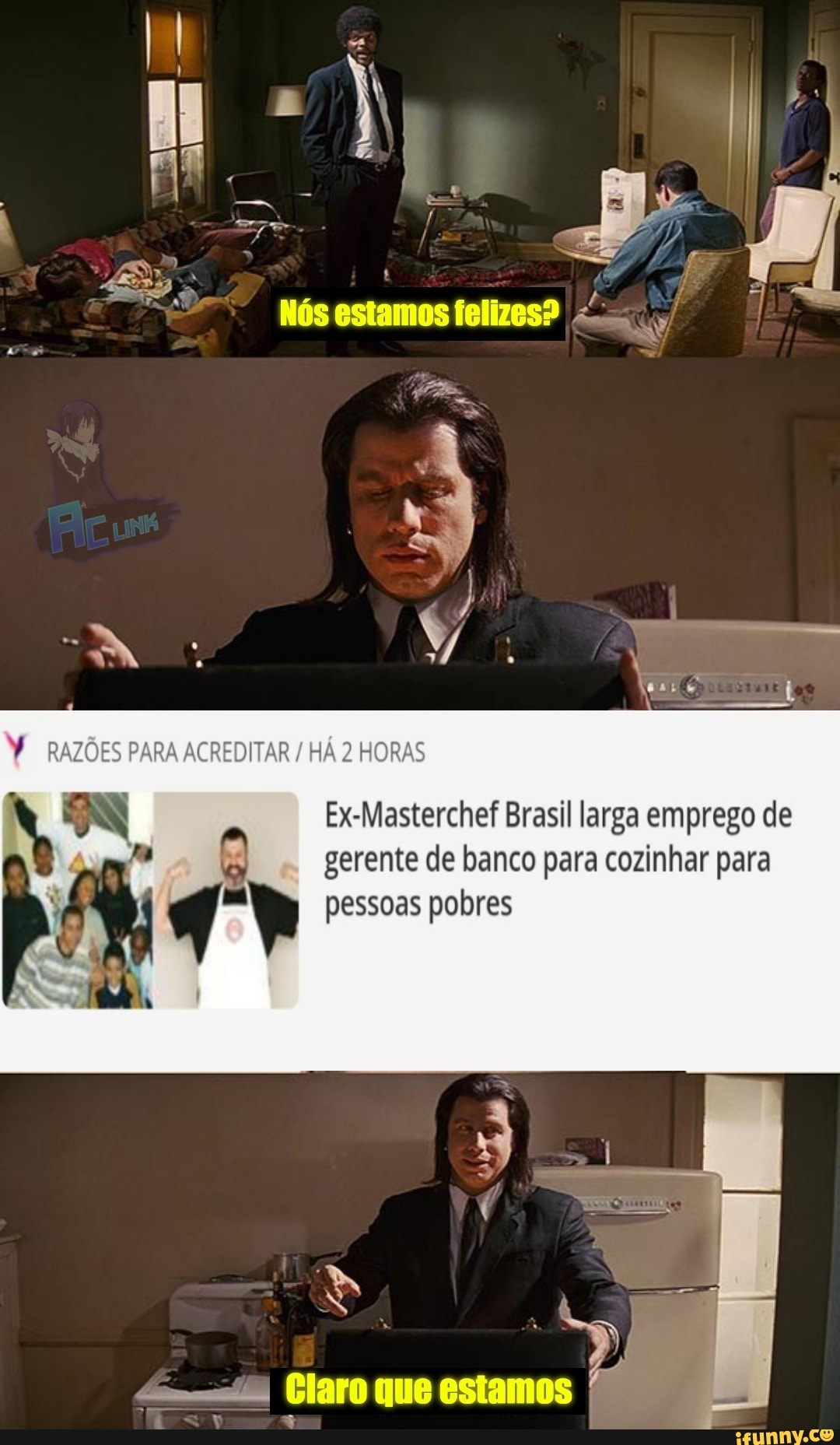 RAZÕES PARA ACREDITAR / HÁ 2 HORAS
Ex-Masterchef Brasil larga emprego de gerente de banco para cozinhar para
pessoas pobres
estamos
