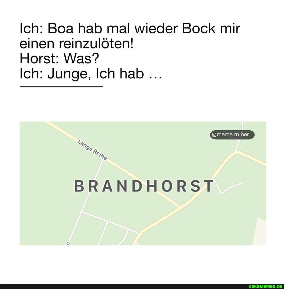 Ich: Boa hab mal wieder Bock mir einen reinzulöten!
Horst: Was?
Ich: Junge, Ich hab
Gmeme.m.ber_
BRANDHORST