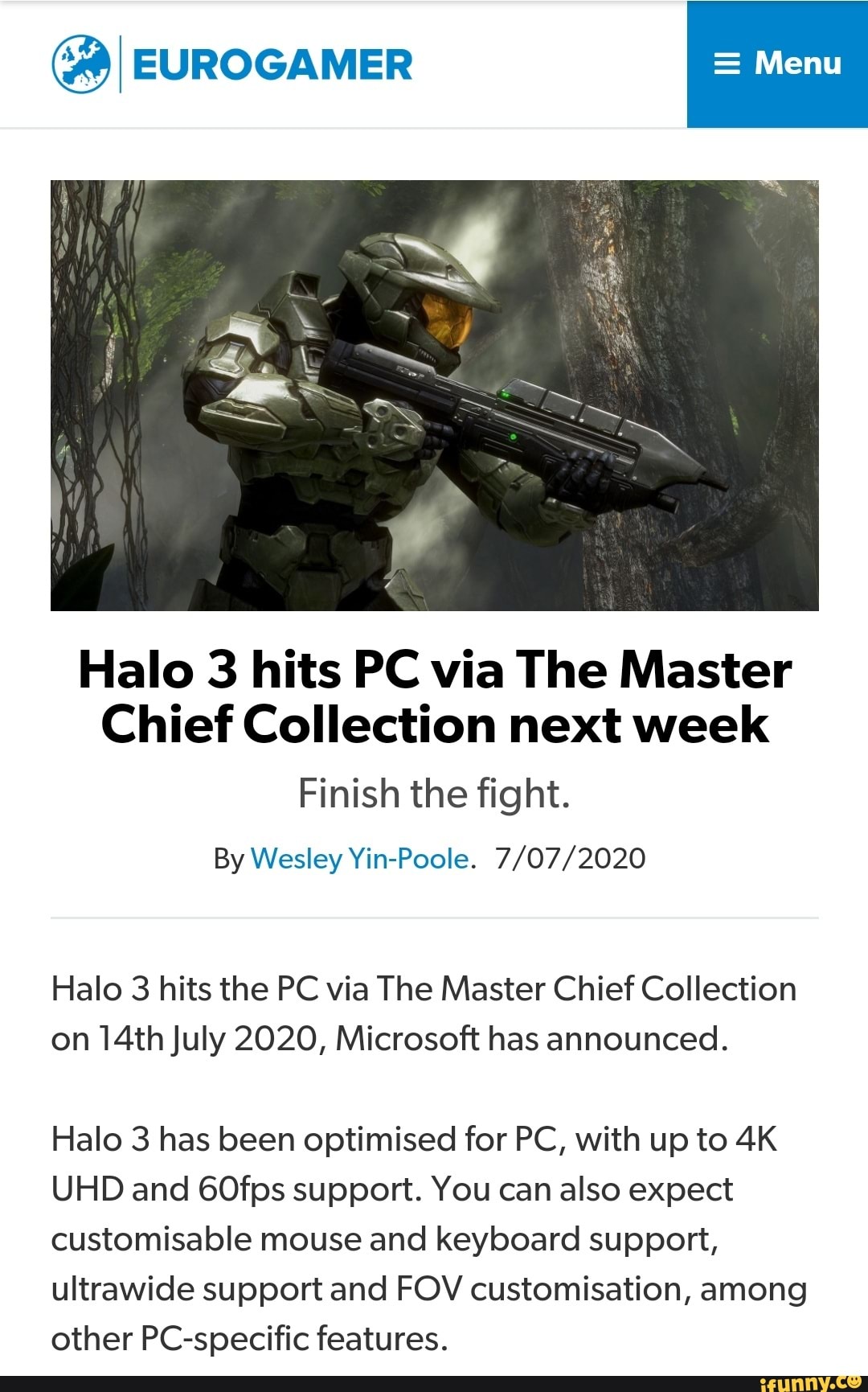 Halo 3 hits PC via The Master Chief Collection next week Finish the ...