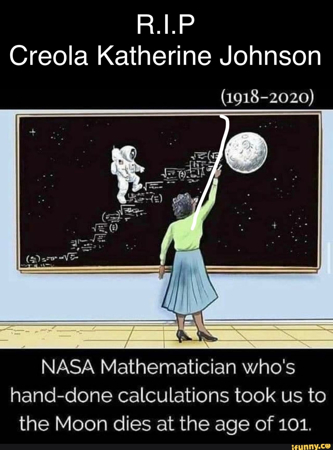 Creola Katherine Johnson (19182020) NASA Mathematician who's handdone