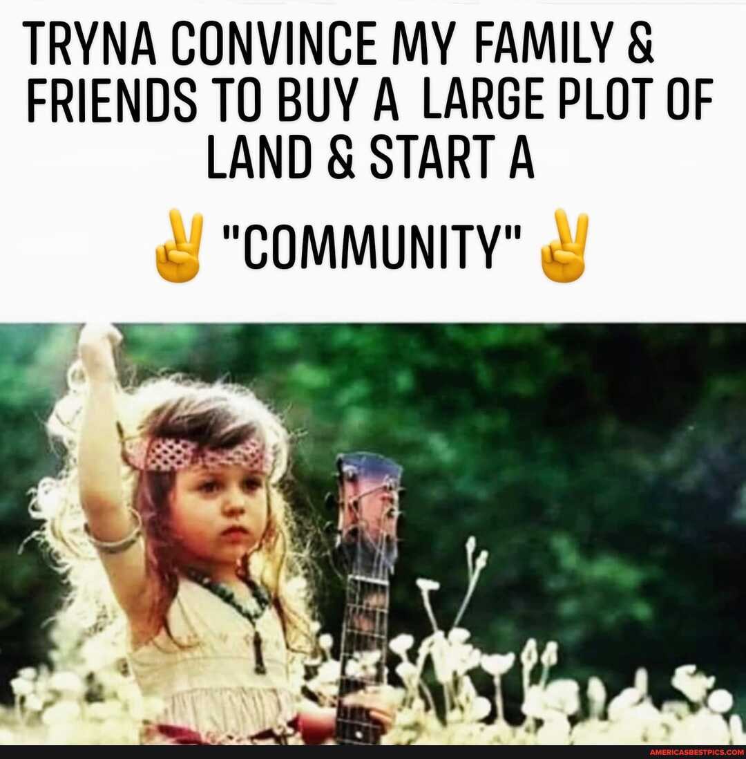 TRYNA CONVINCE MY FAMILY &
FRIENDS TO BUY A LARGE PLOT OF LAND & START A
"COMMUNITY"