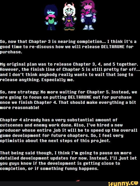 Deltarune Will Be Available For Purchase When Chapter 4 Is Done