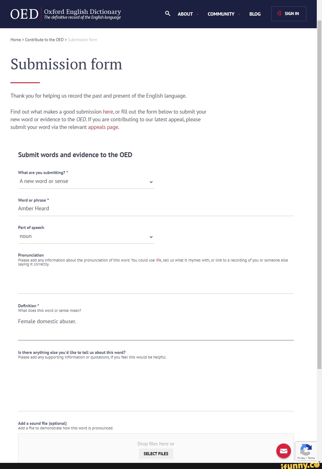Redefine Amber Heard in Oxford Dictionary with me. OE Oxford The