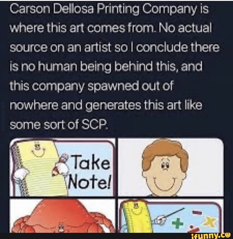 Carson Dellosa Printing Company is where this art comes from. No actual ...