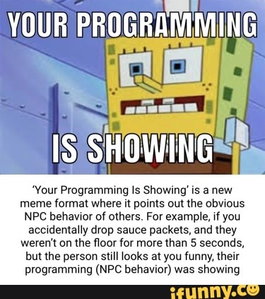 YOUR PROGRAMMING IS SHOWING 