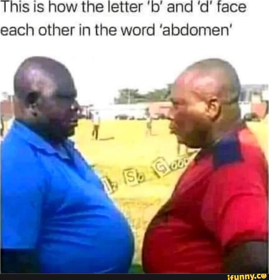 This Is How The Letter 'b' And 'd' Face Each Other In The Word 'abdomen ...