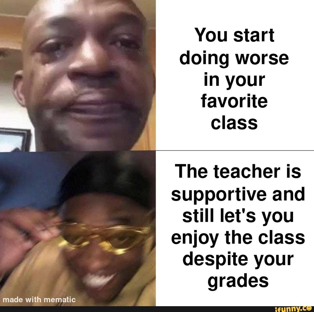 You start doing worse in your favorite class The teacher is supportive ...