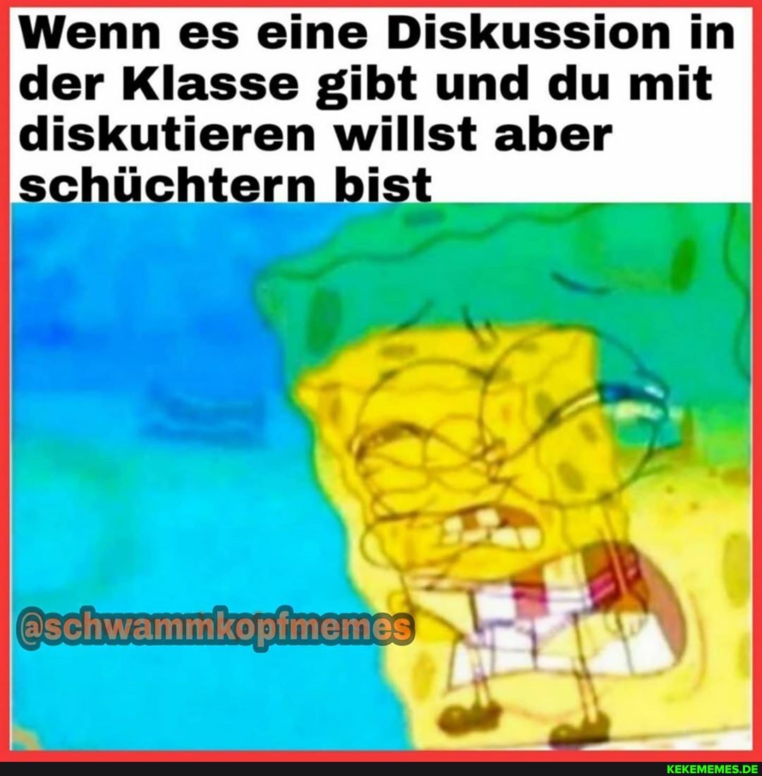 Wenn es eine Diskussion in der Klasse gibt und du mit diskutieren willst aber schüchtern bist
