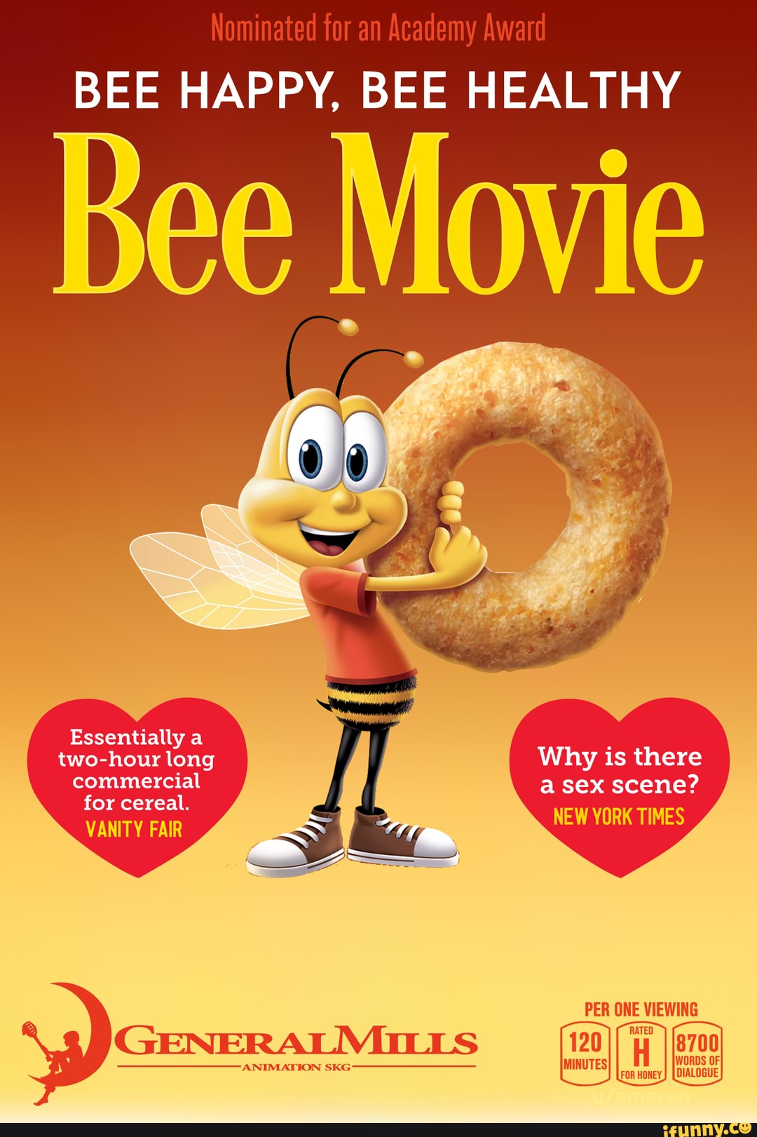 Nominated for an Academy Award BEE HAPPY, BEE HEALTHY Bee Movie Essentially  a two-hour long