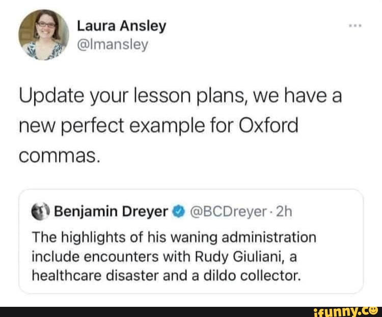 Update your lesson plans, we have a new perfect example for Oxford
