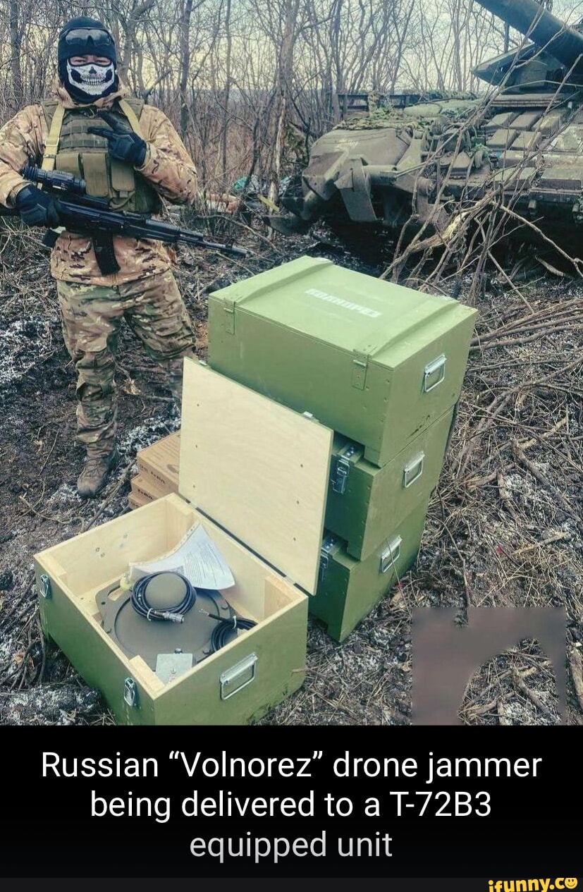 Russian Volnorez Drone Jammer Being Delivered To A T 72b3 Equipped