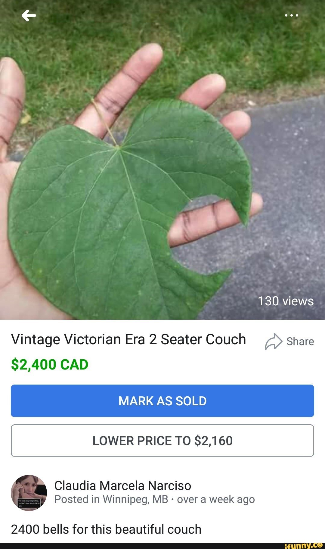 130 Views Vintage Victorian Era 2 Seater Couch Share 2 400 Cad Mark As Sold Lower Price To 2 160 Claudia Marcela Narciso Posted In Winnipeg Mb Over A Week Ago 2400 Bells For This Beautiful Couch
