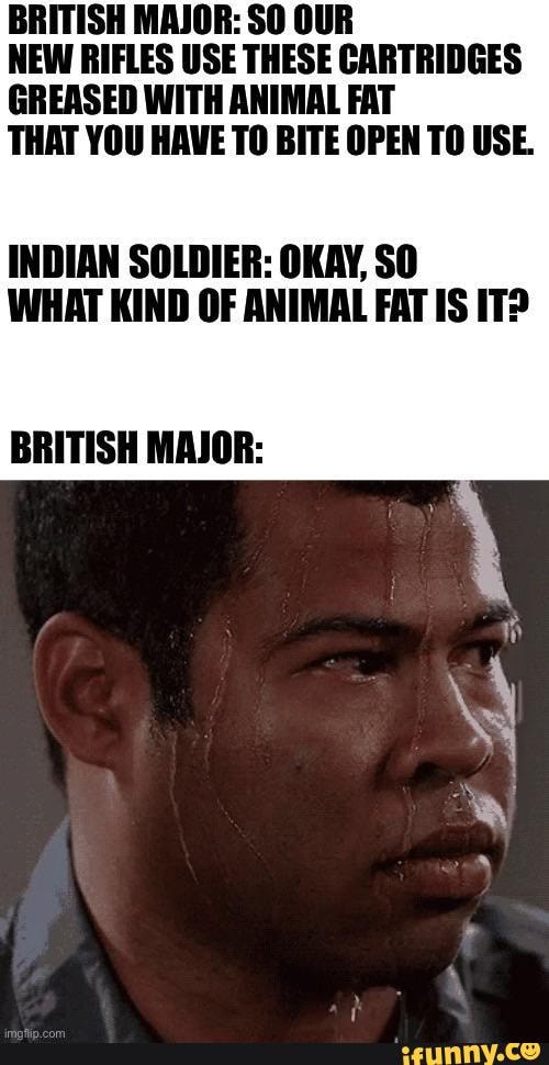 BRITISH MAJOR SO OUR NEW RIFLES USE THESE CARTRIDGES GREASED WITH