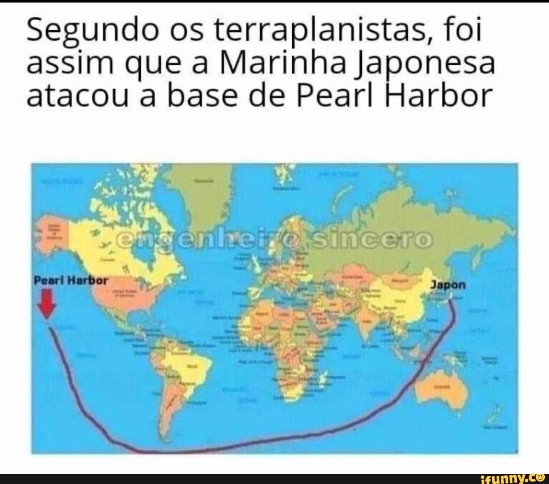 Segundo os terraplanistas, foi assim que a Marinha Japonesa atacou a base de Pearl Harbor