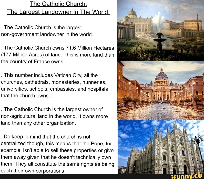 Is the Catholic Church the largest landowner?