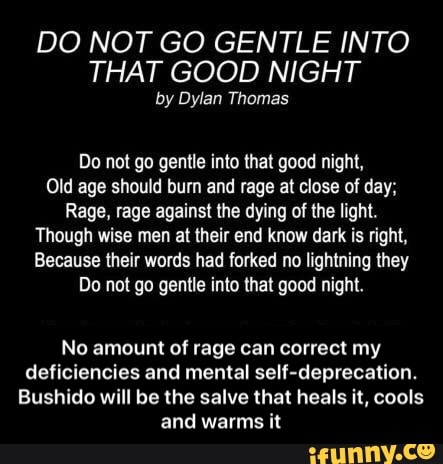 do not go gentle into that good night by dylan thomas