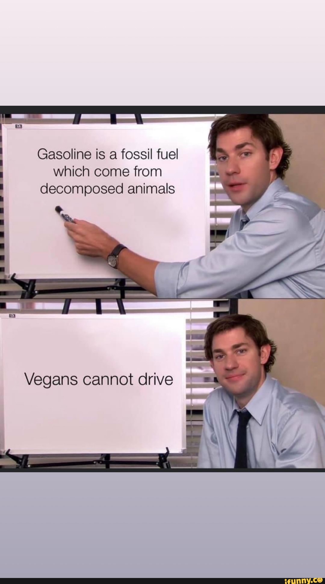 Gasoline is a fossil fuel which come from decomposed animals Vegans cannot  drive - iFunny Brazil