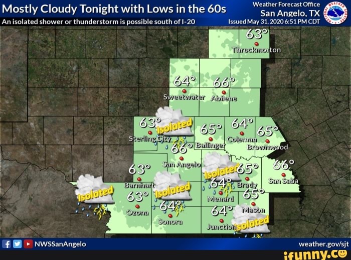 Weather Forecast Office Mostly Cloudy Tonight with Lows in the 60s San