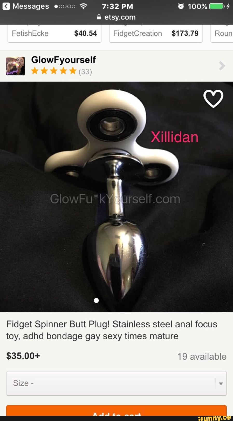 Fidget spinner butt