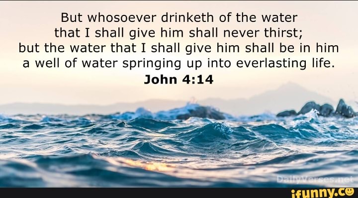 But whosoever drinketh of the water that I shall give him shall never ...