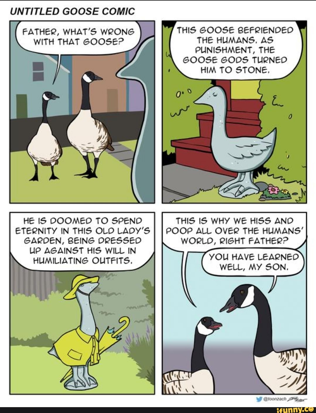 Смешные комиксы про гуся