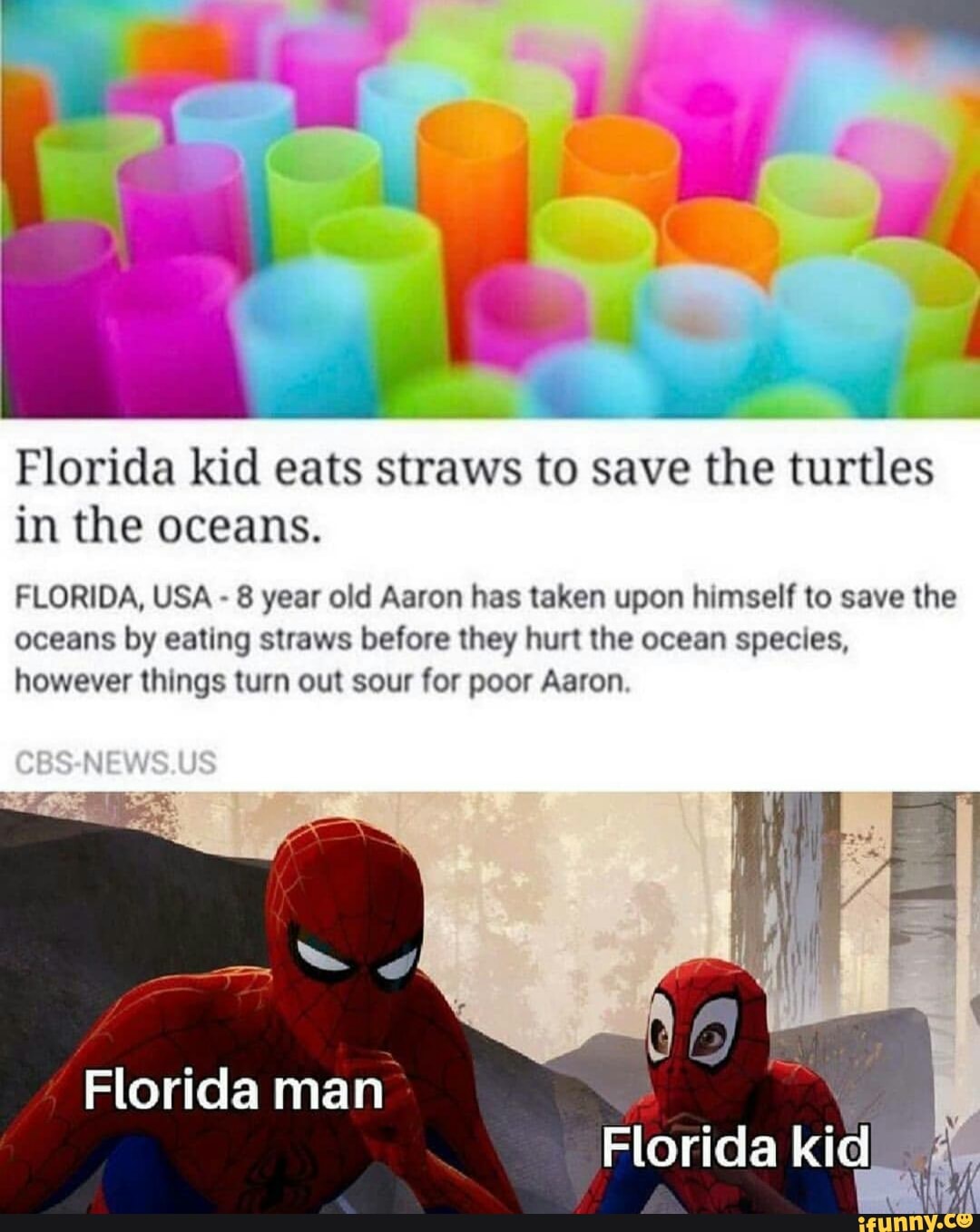 Florida kid eats straws to save the turtles in the oceans. FLORIDA, USA