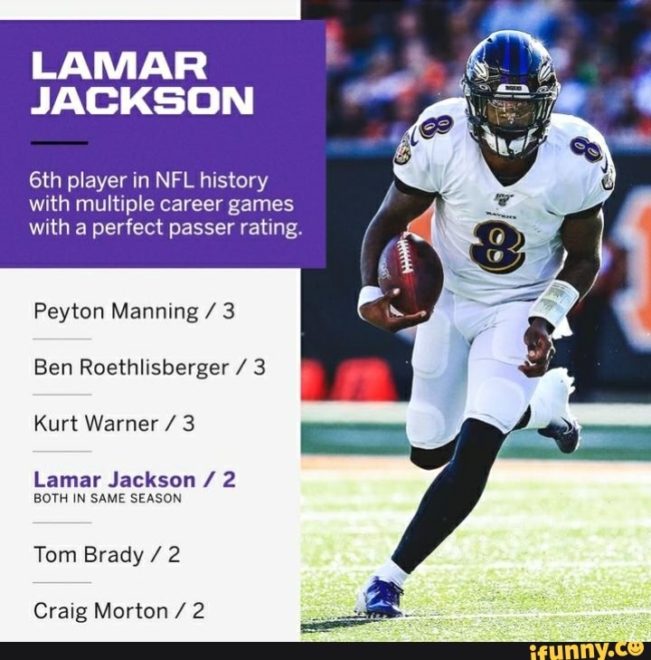 LAMAR JACKSON 6th Player In NFL History With Multiple Career Games With ...