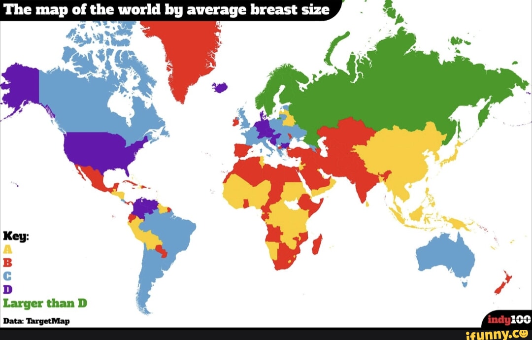 The map of the world by average breast size - iFunny